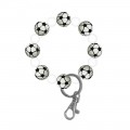 Sports ball wood bead wristlet keyring