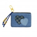 Denim coin purse keyring