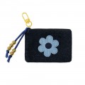 Denim coin purse keyring