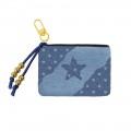 Denim coin purse keyring