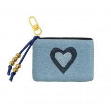 Denim coin purse keyring