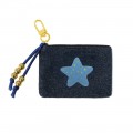 Denim coin purse keyring