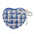 Pearl Bow Tweed Coin Purse