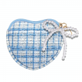 Pearl Bow Tweed Coin Purse