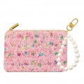 Tweed Fabric Coin Purse w/ Pearl loop