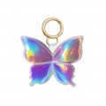 Iridescent PU bag charm