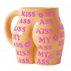 Butt shape mug - kiss my ass all over print