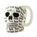 Skull shaped mug - fuck all over print