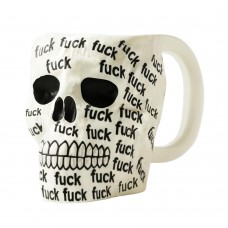 Skull shaped mug - fuck all over print
