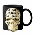 Skull shaped mug - fuck all over print