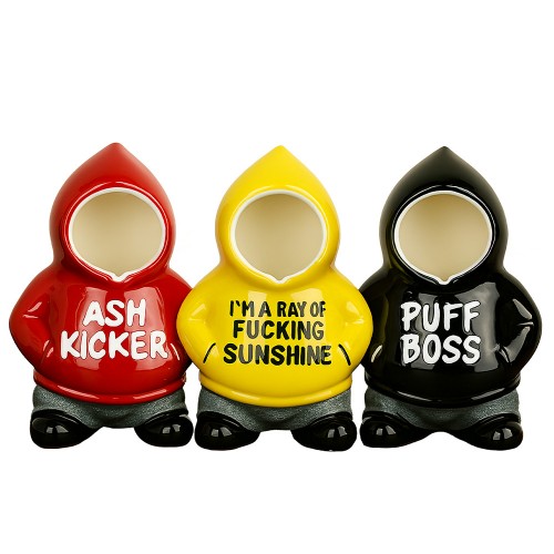 Hoodie man ceramic ashtray